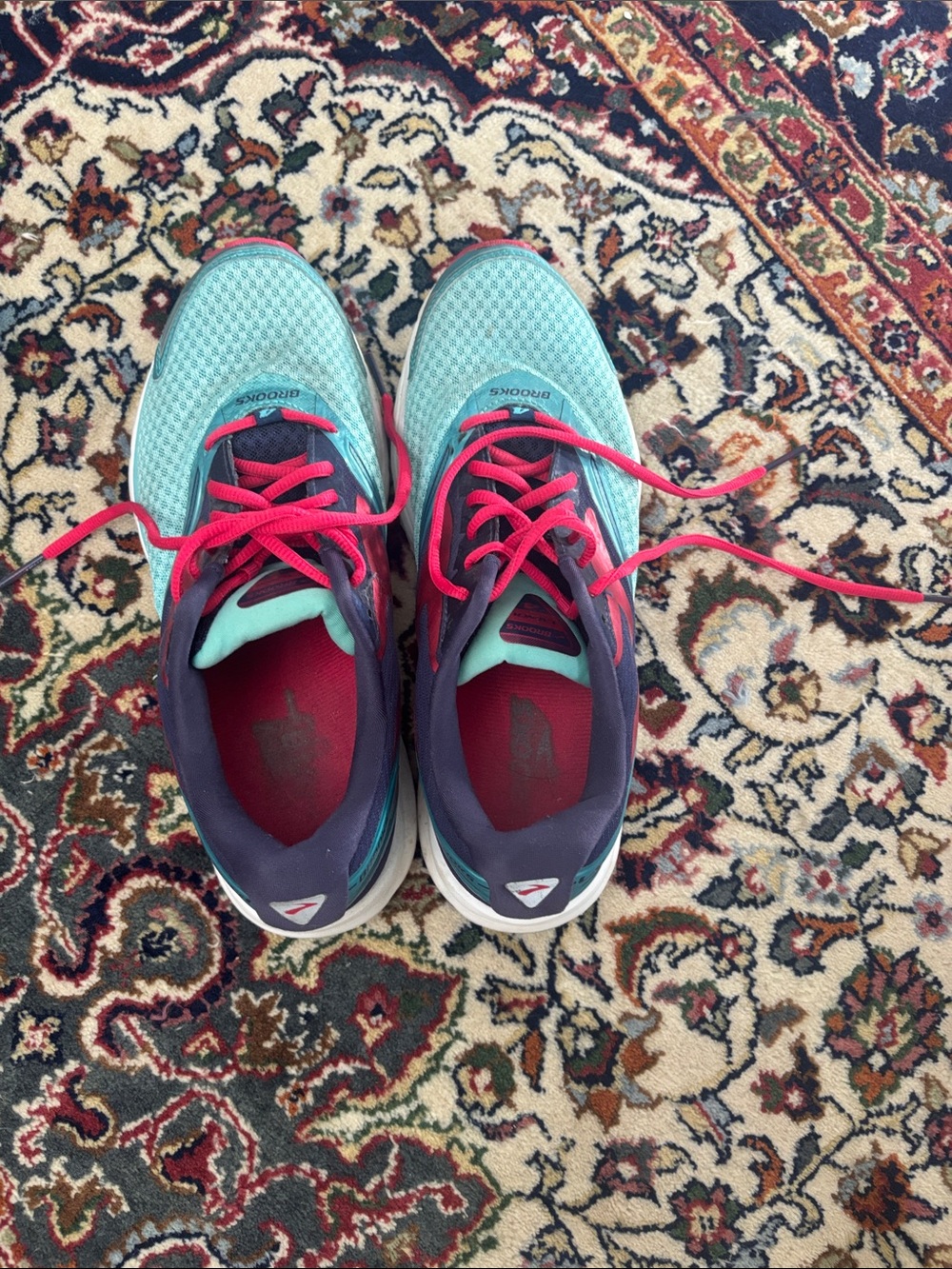 Brooks Women's Running Sneakers in Teal and Pink